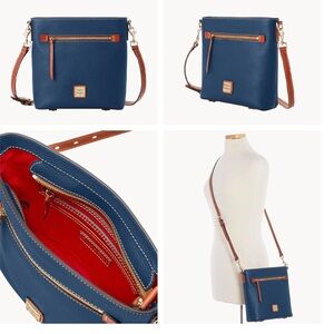 Dooney & Bourke Navy and Brown Crossbody Bag